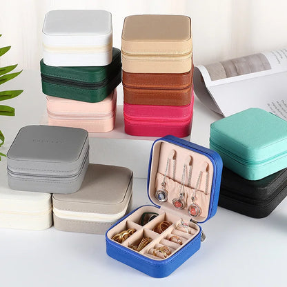 Mini jewelry storage box portable PU leather display box