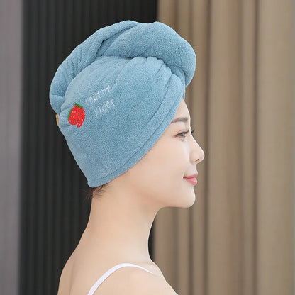 1pc Quickly Dry Hair Hat Super Absorbent Soft Bathroom Women Head Towel