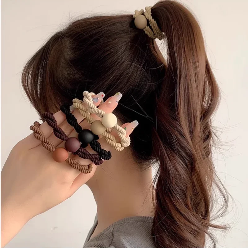 10PCS Headband Leather Band Female High Ponytail