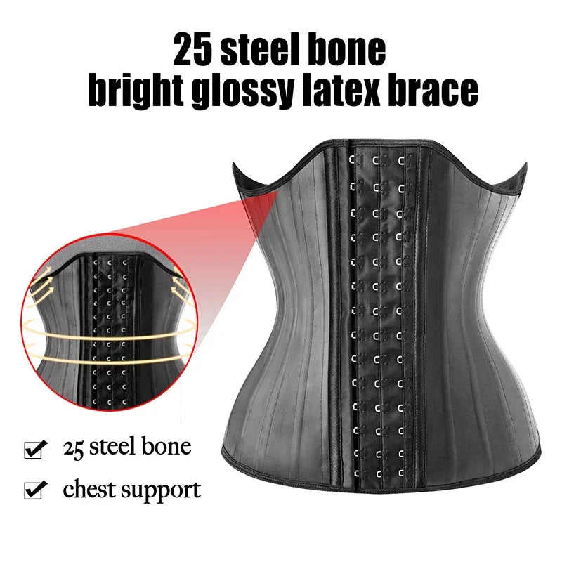 Body Shaper Shapewear Women 25 Steel Bones Latex Waist Trainer Corset Shapewear