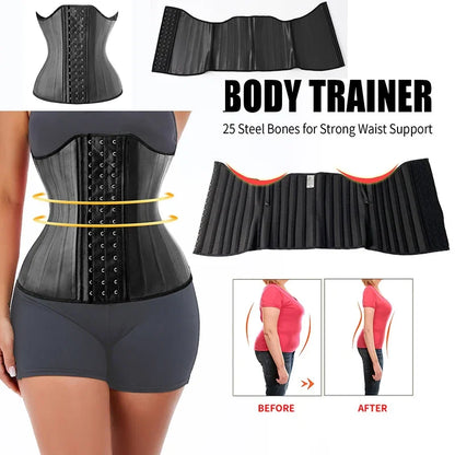 Body Shaper Shapewear Women 25 Steel Bones Latex Waist Trainer Corset Shapewear