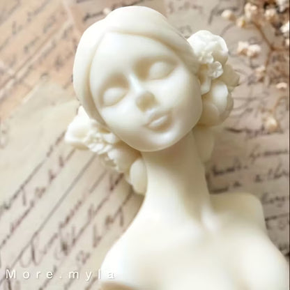 2pcs- Silicone Mold Girl Portrait Candle Mold 3D Closed Eye and Blindfold Girl Silicone Mold