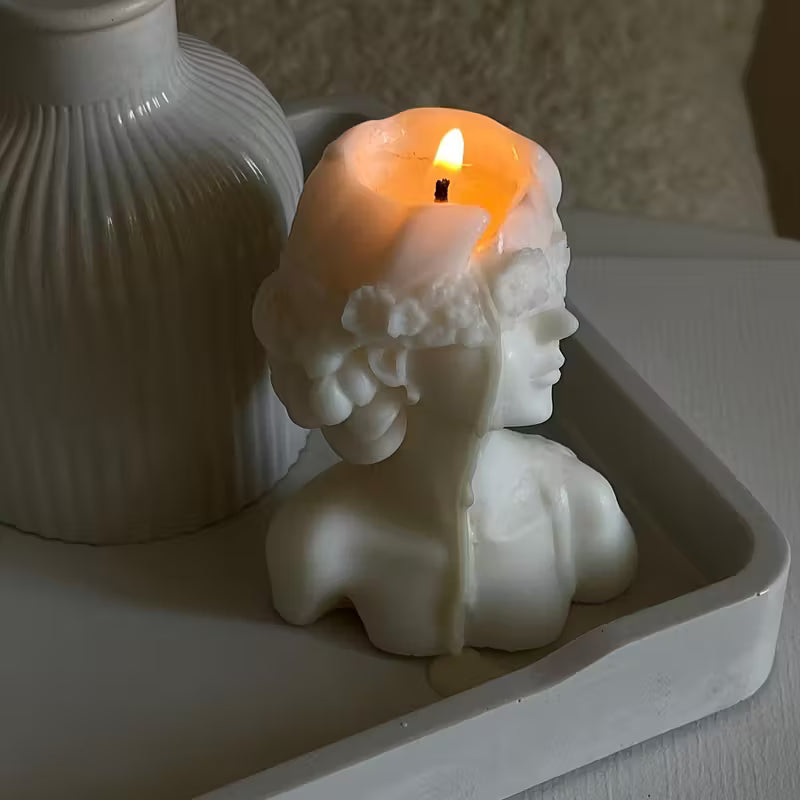 2pcs- Silicone Mold Girl Portrait Candle Mold 3D Closed Eye and Blindfold Girl Silicone Mold
