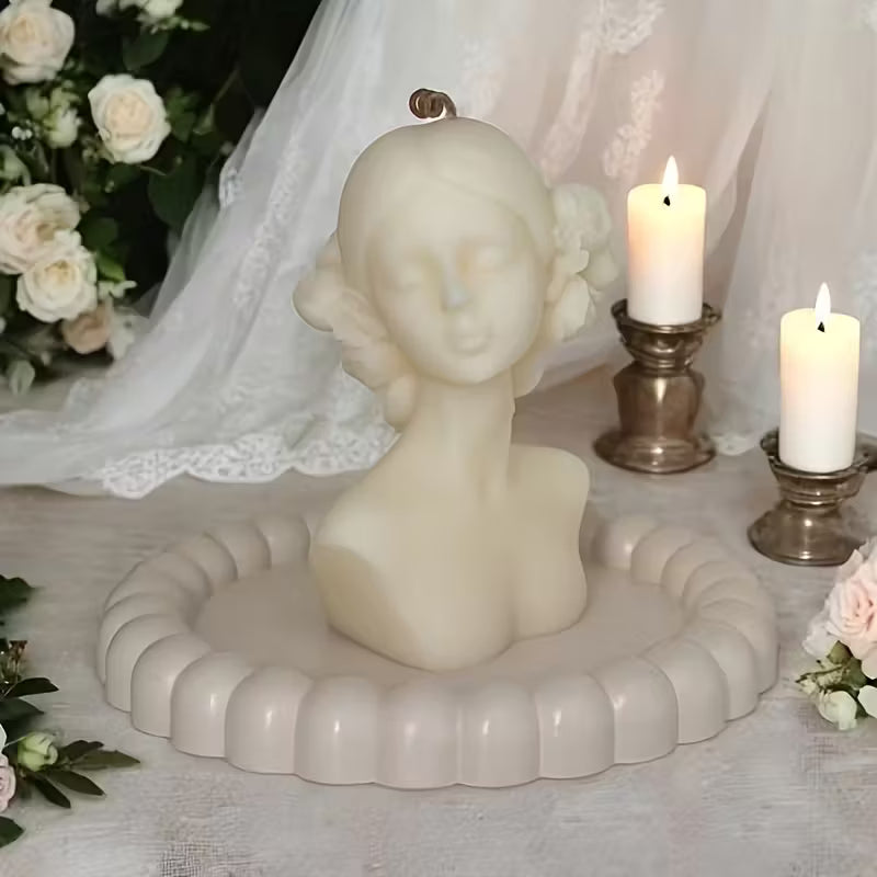 2pcs- Silicone Mold Girl Portrait Candle Mold 3D Closed Eye and Blindfold Girl Silicone Mold