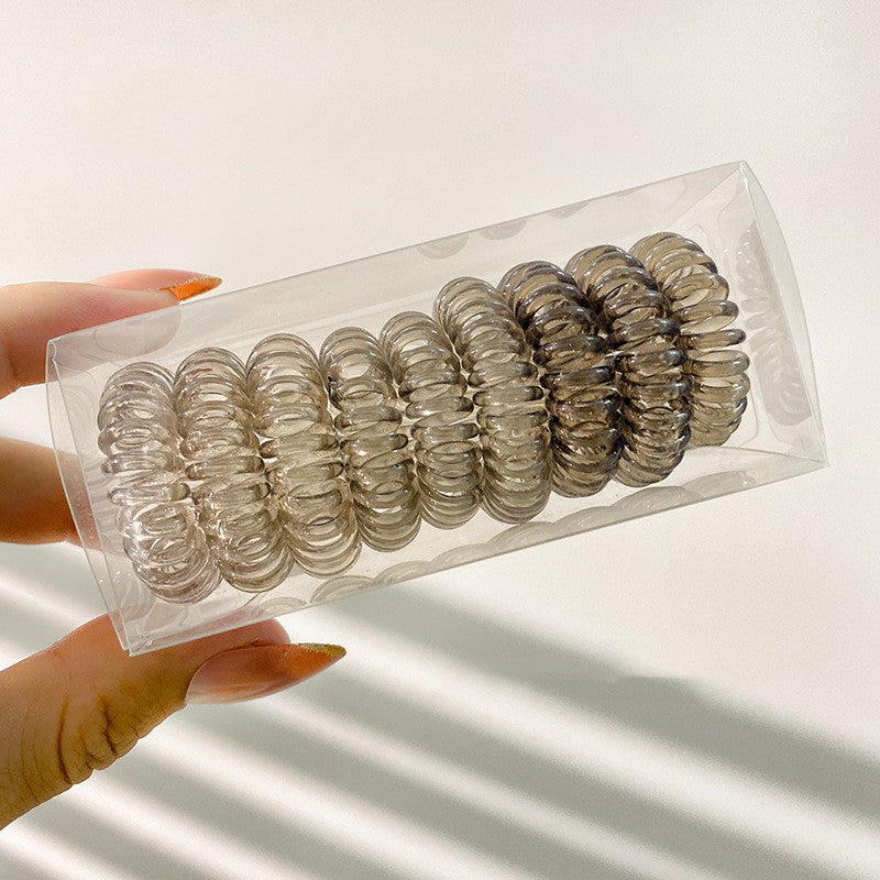 9 Pcs Spiral Hair Ties No Crease