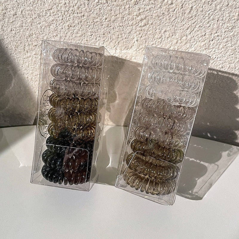 9 Pcs Spiral Hair Ties No Crease