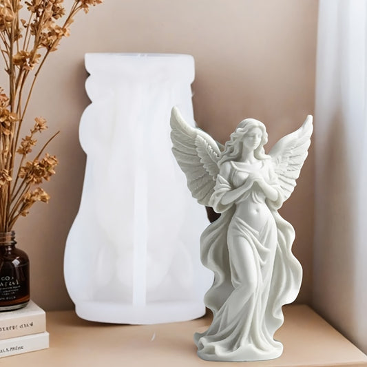 1pc Angel Girl Angel Wings Silicone Mold, suitable for DIY candles, gypsum, handmade soaps