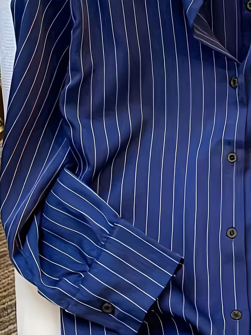 Japanese Korean Style Women's Long Sleeve Striped Shirt