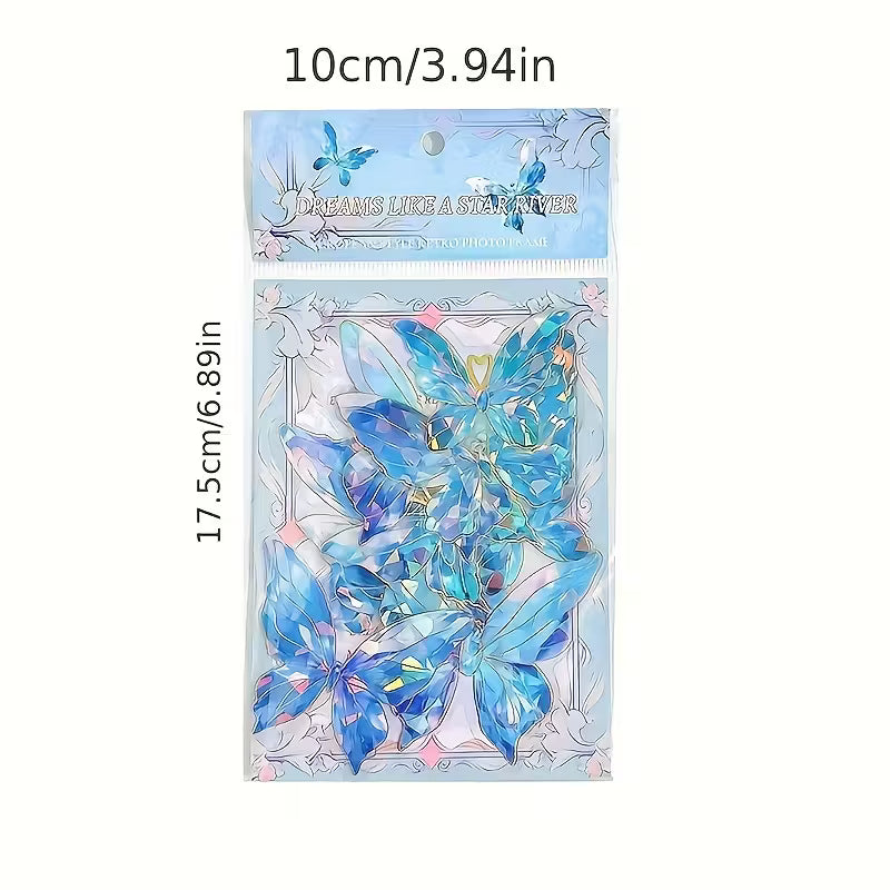 20-Pack Pink Crystal Butterfly Stickers | Plastic 3D Wall Decor.