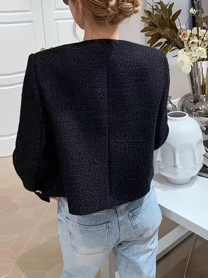 Women's Elegant Round Neck Short Jacket