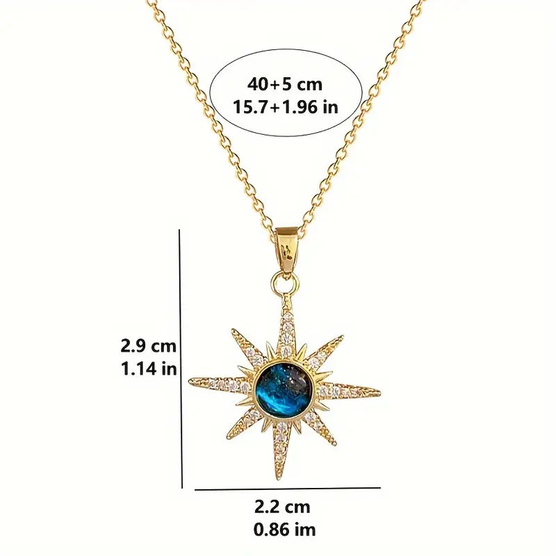 1pc Fashion Starburst Pendant Necklace