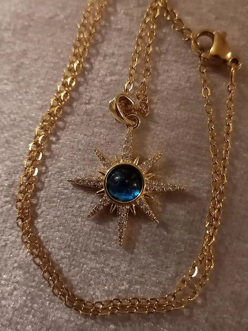 1pc Fashion Starburst Pendant Necklace