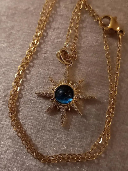 1pc Fashion Starburst Pendant Necklace