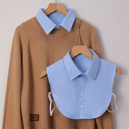 Women's Detachable Striped Fake Collar - Elegant Office & Formal Shirt