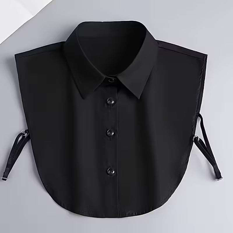 Women's Detachable Striped Fake Collar - Elegant Office & Formal Shirt