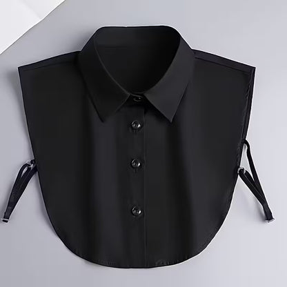 Women's Detachable Striped Fake Collar - Elegant Office & Formal Shirt