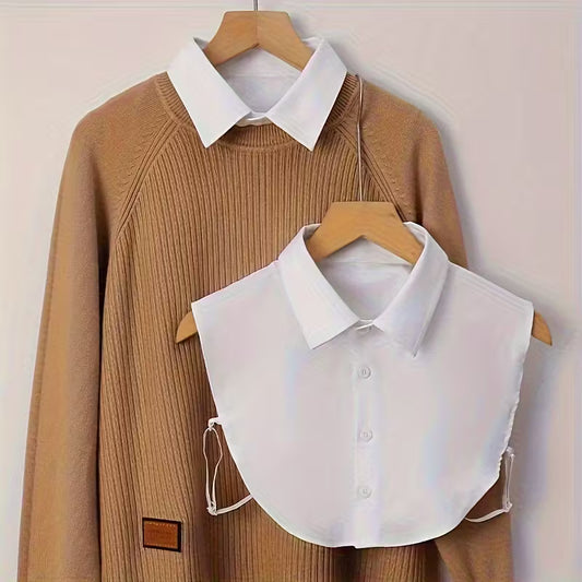 Women's Detachable Striped Fake Collar - Elegant Office & Formal Shirt