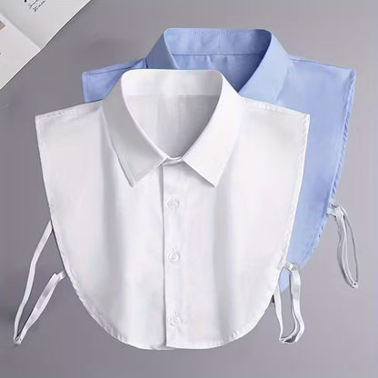 Women's Detachable Striped Fake Collar - Elegant Office & Formal Shirt