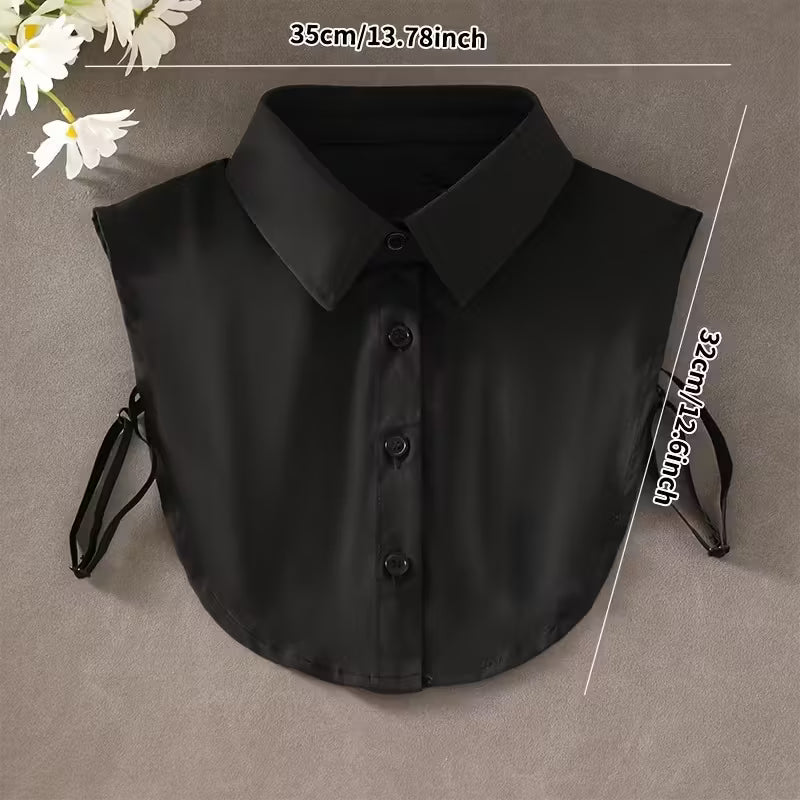 Women's Detachable Striped Fake Collar - Elegant Office & Formal Shirt