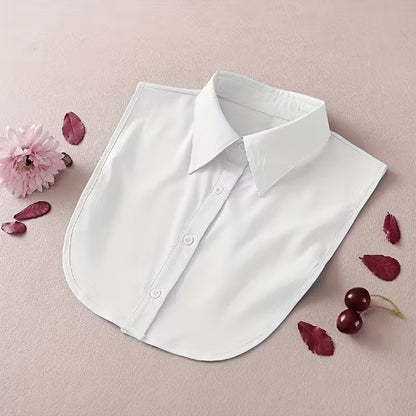 Women's Detachable Striped Fake Collar - Elegant Office & Formal Shirt