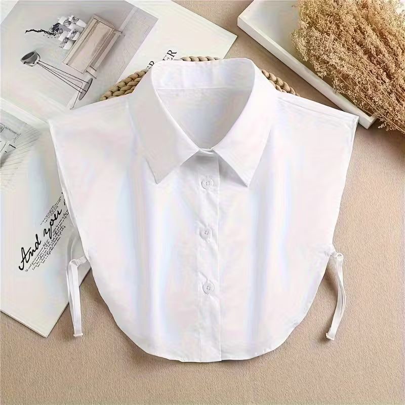 Women's Detachable Striped Fake Collar - Elegant Office & Formal Shirt