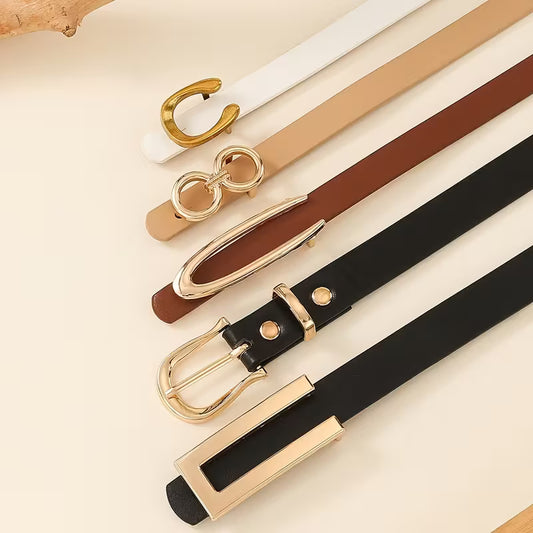 5pcs minimalist solid color elegant Girl's belts