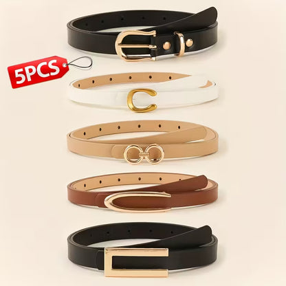 5pcs minimalist solid color elegant Girl's belts