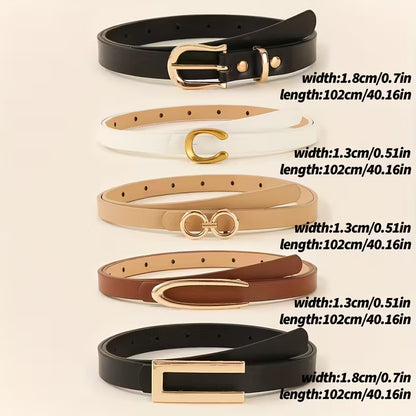 5pcs minimalist solid color elegant Girl's belts